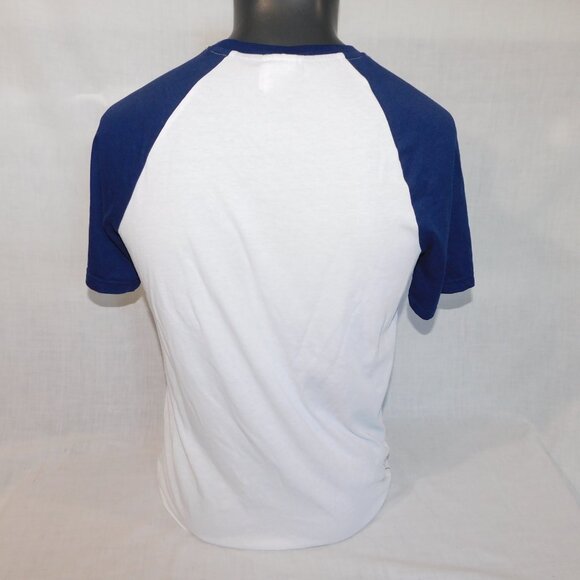 Molson Canadian Beer Mens M Short Sleeve Raglan Baseball Shirt Blue White - Picture 9 of 10